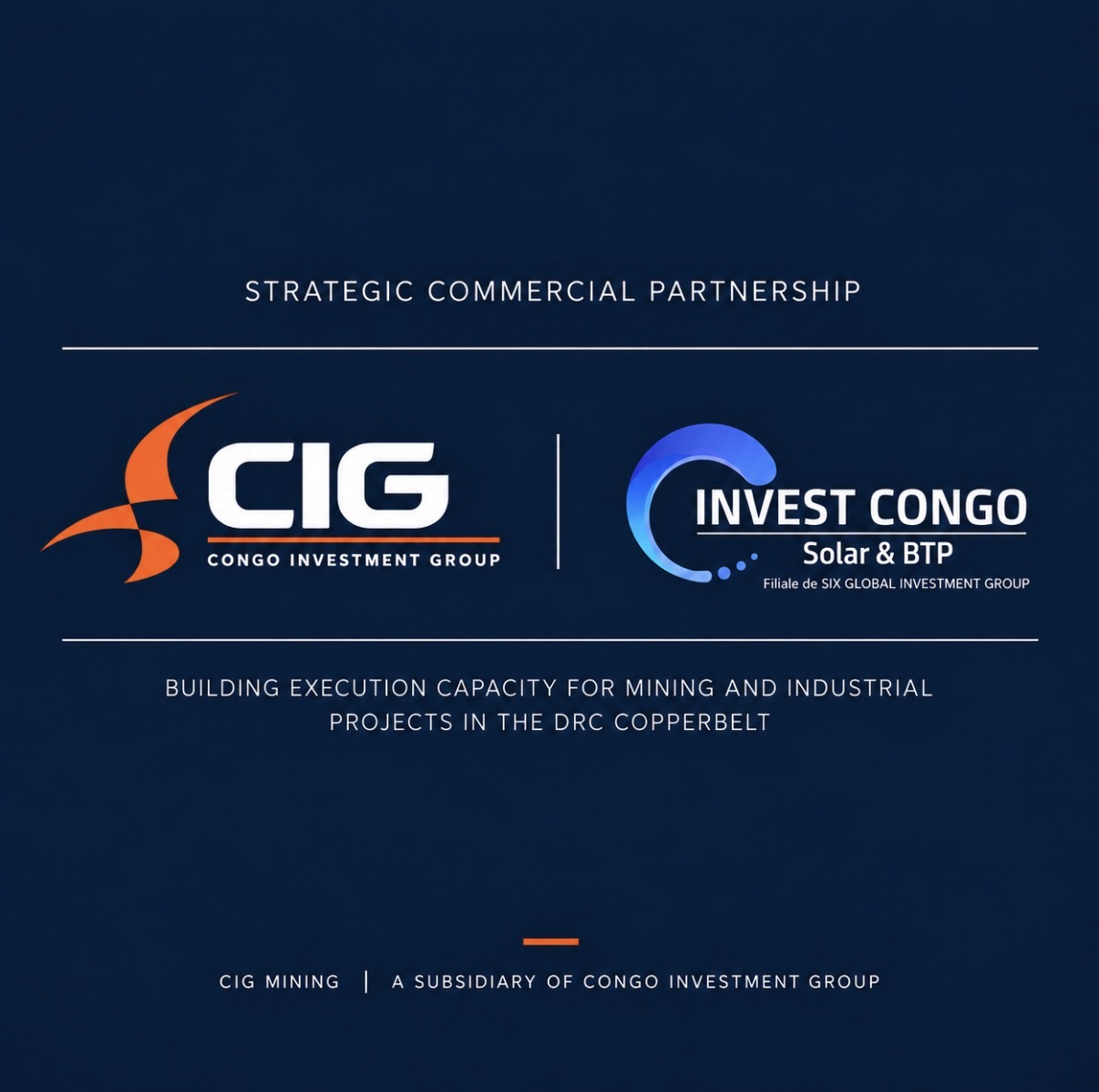 CIG and Invest Congo strategic commercial partnership graphic